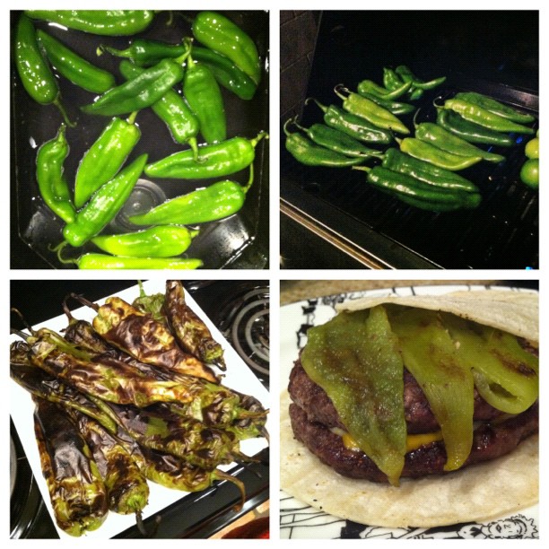 Hatch Chile Day! I enjoyed a good low carb burger with a fresh roasted green chile on top.