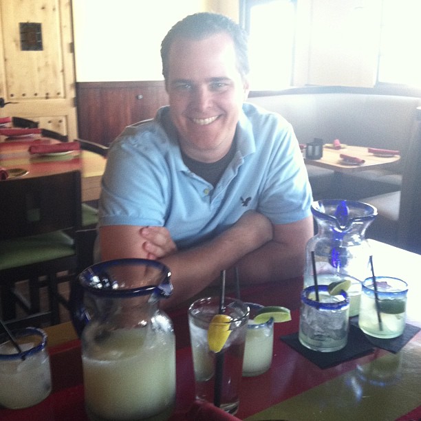 Looks like Todd couldn't decide if he likes frozen or on the rocks margaritas. Both sounded too good. #lunchmeeting