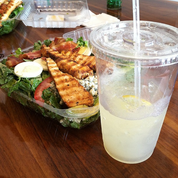 Mmm...a Cobb salad and lavender lemonade with @ashleycox_pals3 @deb1423