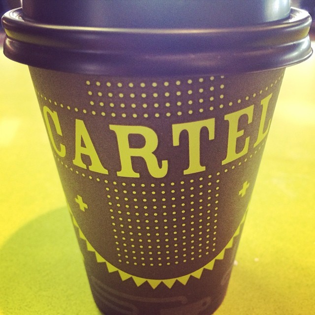 I'm enjoying a nice chai at #CartelCoffeeLab in the airport. I love how they now have local places. #chai