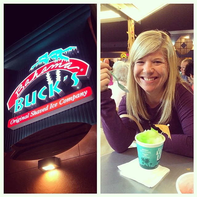 My wife's flight to NYC was delayed today so I brought her to Bahama Bucks to cheer her up.