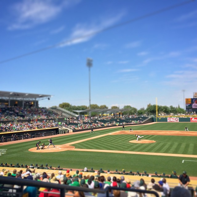 It's an amazing here in AZ on St. Patrick's day! Watching the @athletics and @padres in Spring Training. #baseball #cactusleague #springtraining